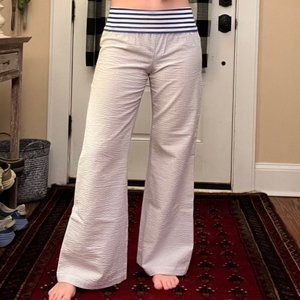 Britt Ryan Wide Leg Seersucker Pants - Sz S